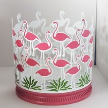 Bath &amp; Body Works Flamingo 3-Wick Candle Holder Pink &amp; Green Metal New - $38.55