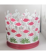 Bath &amp; Body Works Flamingo 3-Wick Candle Holder Pink &amp; Green Metal New - £30.33 GBP