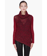 Helmut Lang Tattered Tape Open Knit Wool Alpaca Blend Turtleneck Sweater... - $123.07 CAD