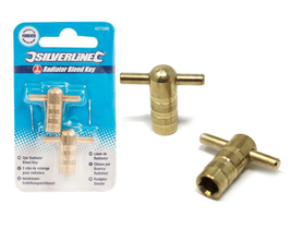 2x Silverline Radiator Plumbing Bleed Bleeding Key Keys Solid Brass Vent... - $7.34 CAD
