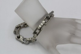 LOUIS VUITTON Monogram Chain Bracelet M64224 Silver-tone Brass Size Large - £370.83 GBP