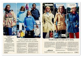 Montgomery Wards Jackets &amp; Wraps 70s Fashion Vintage 1977 2-Page Magazine Ad - £9.83 GBP