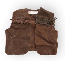 Berman Buckskin Brown Cowboy Leather Vest Toddler Size - £38.65 GBP