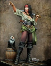1/24 Resin Model Kit Beautiful Girl Woman Pirate &amp; Monkey Unpainted - £21.46 GBP