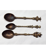 Vintage Gold Souvenir Spoon Lot Of 3 - ALPACCA -  Made In Holland And Italy - $19.34