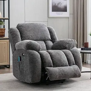Breathable Leather, Oversized Upholstered Heated Massage, Electric Power... - $924.99