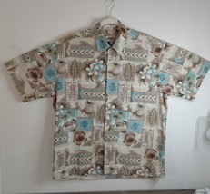 Campia Moda Hawaiian Men&#39;s Shirt Tropical desig Multicolor Large size 100%Cotton - £15.42 GBP