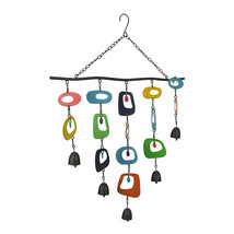 Multicolor Mid Century Modern Mobile Wind Chime Hanging Garden Home Deco... - $39.59