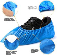 SHOE COVERS DISPOSABLE BLUE 100 PACK ONE SIZE FITS ALL  - $7.97