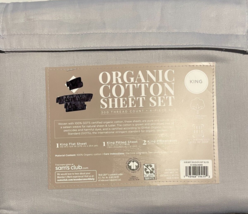 Members Mark King Organic Cotton Sheet Set 300-Thread-Cotton Count 4 Pie... - $826.00 MXN