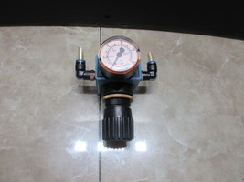 FESTO VALVE  PA6-GF 30 W/ PSI GAUGE 1 BAR=0,1 MPA  PA6-GF30 CHIRON MILL - $56.65