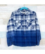 Lucky Brand Ombre Flannel Shirt Blue Plaid Button Down Long Sleeve Boys ... - $19.79