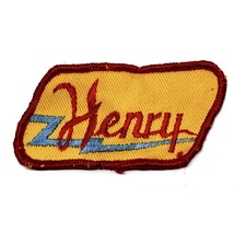 Vintage Name Henry Red Yellow Patch Embroidered Sew-on Work Shirt Unifor... - £2.71 GBP