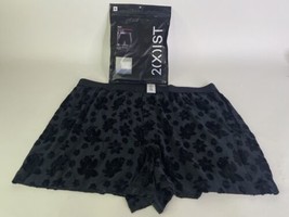 2xist Sliq Velour Boxer Floral Black Mesh Mens Size XL - £27.17 GBP