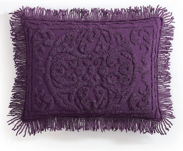 Medallion Chenille Bedspread, King Sham, Eggplant - $723.63 MXN