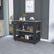 Brooklyn 80 Kitchen Island, Two Shelves, Two Drawers - £219.47 GBP+