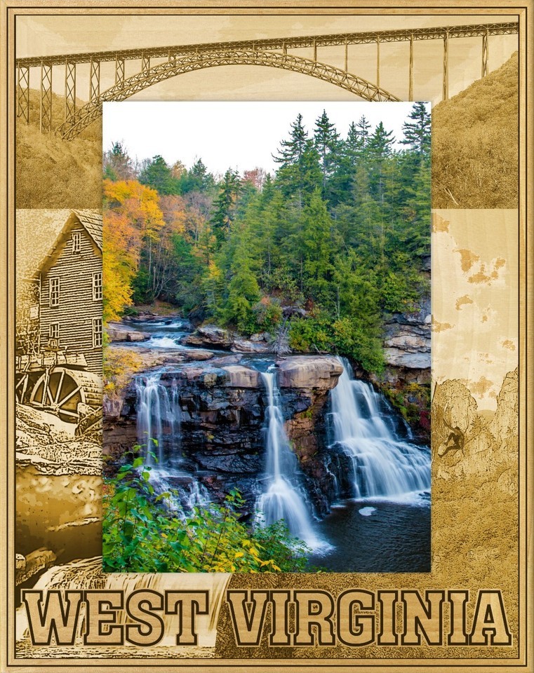 West Virginia Laser Engraved Wood Picture Frame Portrait (5 x 7) - $30.99