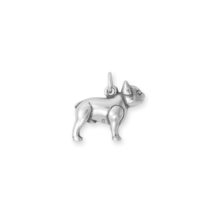 Oxidized Sterling Silver 3D Frenchie Bulldog Charm for Bracelet or Necklace - £26.37 GBP