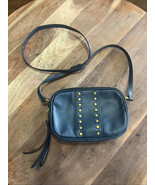 Fossil Maisie Navy Blue Camera Crossbody Bag Studded Faux Leather - $31.53 CAD
