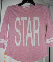Derek Heart Girl Pink Multi-color burnout linen blend L/Sleeve Top M 10/... - £6.39 GBP