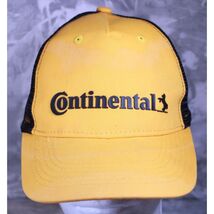 Yellow Continental Tire Trucker Cap Adjustable Black Mesh Hat 3Tree - $9.50