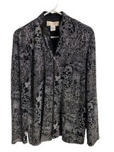 Jeanne Alexander Womens Size L Jacket Embellished Shimmery Long Sleeved Cruise - £18.21 GBP