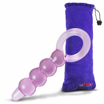 LeLuv Dildo Glass Anal Beads Ring Handle Bubble Probe with Premium Padded Pouch - £15.68 GBP+