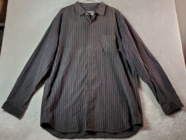 Territory Ahead Shirt Mens Tall XL Gray Striped Long Sleeve Collared Button Down - £15.08 GBP