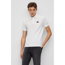 HUGO Men&#39;s Dereso232 Slim Fit Pique Cotton Polo Shirt in White-XL - €34,23 EUR