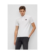 HUGO Men&#39;s Dereso232 Slim Fit Pique Cotton Polo Shirt in White-XL - $56.30 CAD