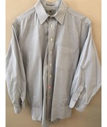 Aquascutum of London 80s Two Ply Cotton Blue White Striped Dress Shirt 1... - $259.98 MXN