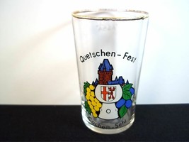 Souvenir tasting or double shot glass Quetschen-Fest Cochem-Sehl gold rim 4 oz - £5.22 GBP