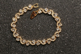 6Ct Round Cut Moissanite Women&#39;s Tennis Bracelet 14K Yellow Gold Plated Silver - £284.88 GBP