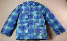Burton Snow Jacket Unisexs Medium Blue Plaid Long Sleeve Pockets Hooded ... - £36.12 GBP