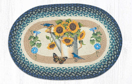 Earth Rugs OP-568 Sunflower Water Can Oval Patch 20&quot; x 30&quot; - £39.56 GBP