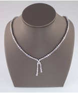 10.00ct t.w. Gorgeous CZ Tennis Necklace Set In Rhodium Plated Sterling,... - $4,581.35 MXN