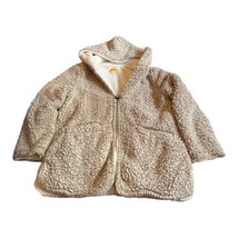 C&amp;C California Faux Fuzzy Bear Sherpa Hooded Jacket L Open Front Shawl Fleece - £29.88 GBP