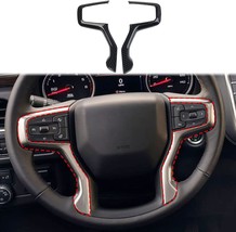 Carbon Fiber Steering Wheel Cover Molding Trims Accessoriess for 2019-2022 Chevy - £39.34 GBP