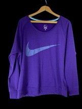 Nike Sweatshirt Size Large Womens Purple Large Swoosh Scoop Neck Knit Pu... - $35.25