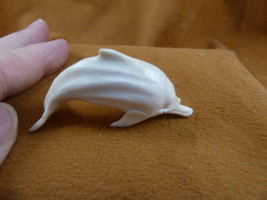 Dolph-24 white swimming Dolphin of shed ANTLER figurine Bali detailed ca... - $33.65