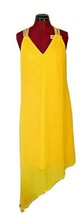 Thalia Sodi Dress Yellow Women Lined Size XS Sleeveless Asymmetrical Hem - £24.38 GBP