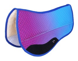 Horse Western 28&quot;x30&quot; Quilted Barrel Contoured Fur Padded Saddle Pad Omb... - $59.39