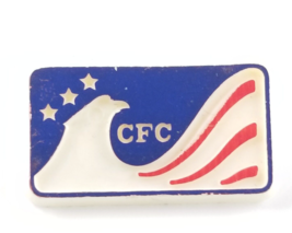 VTG CFC Eagle Logo Combined Federal Campaign Plastic Lapel Pin Blue Red White - $9.99