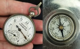 Vintage &quot;Scout&#39;s Hikemeter&quot; Pedometer &amp; Compass metal made in USA RARE! - $49.99