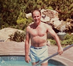 Vintage 1981 Male Swimmer Photograph Swimming Pool Snapshot Hunky Man - £7.97 GBP