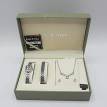 Cote D&#39;Azur Gift Box Jewelry Matching Set Watch Bracelet Necklace - $46.49