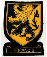 FRANCIS SCOTTISH CLAN NAME BADGE GOLD BULLION NEW HAND EMBROIDERED CP MADE - €11,03 EUR