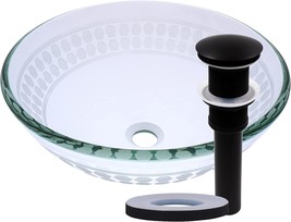 Novatto Imponeren Glass Vessel Bathroom Sink Set In Matte Black - $356.99