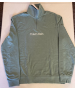 Calvin Klein Relaxed Fit Logo French Terry 1/4 Zip Sweatshirt Stormy Sea... - €36,04 EUR