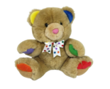 VINTAGE FIRST &amp; MAIN MENAGERIE RAINBOW TEDDY BEAR W BOW STUFFED ANIMAL P... - $46.55